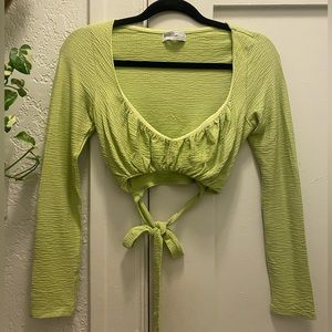 Women’s Urban Outfitters Lime Green Long Sleeve Crop Top